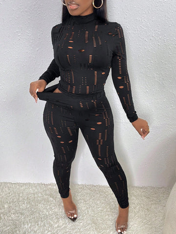 Hollow Out Top & Leggings