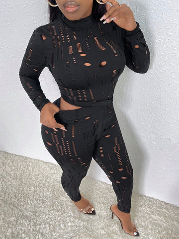 Hollow Out Top & Leggings