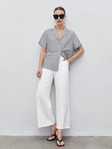 BIZwear Solid Wide Leg Pants