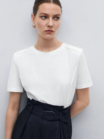 Solid Shoulder Padded Tee