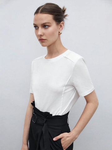 Solid Shoulder Padded Tee