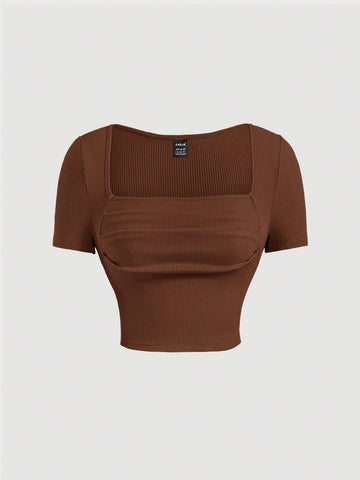 MOD Square Neck Ribbed Knit Tee