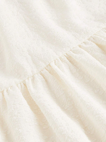 Tie Front Ruffle Hem Puff Sleeve Peplum Blouse