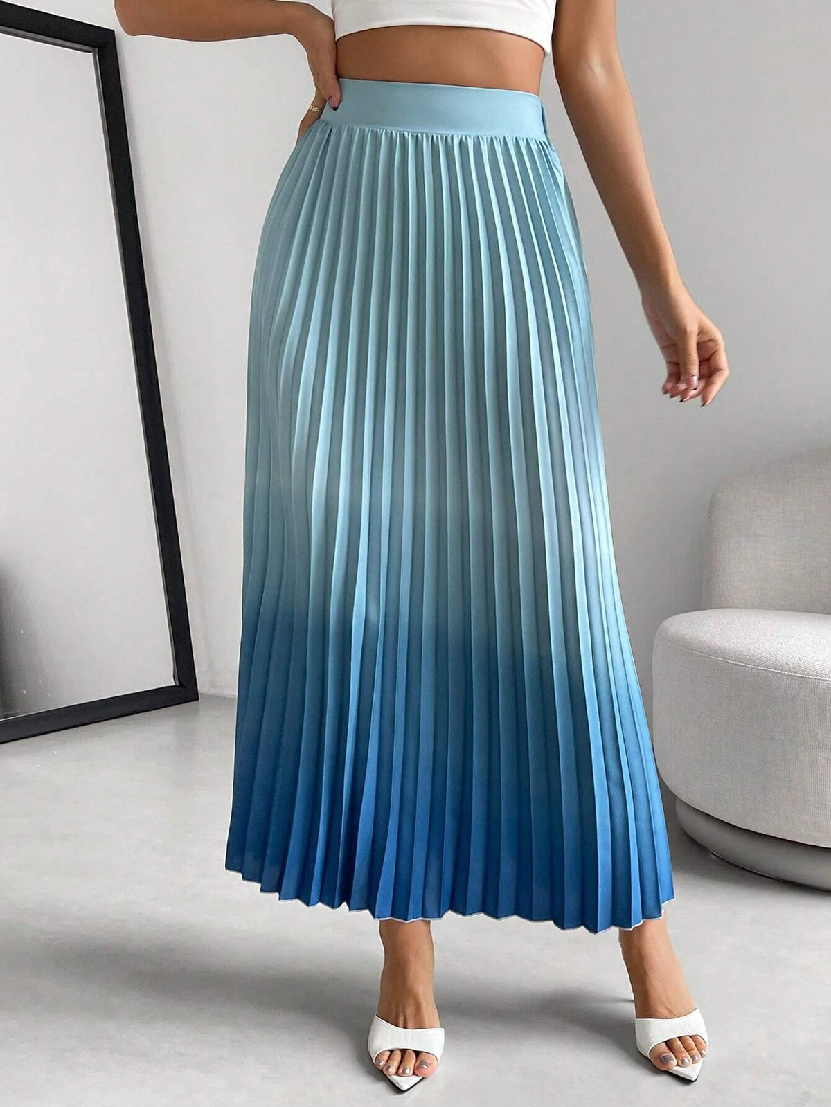 Ombre Pleated Skirt