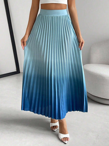 Ombre Pleated Skirt