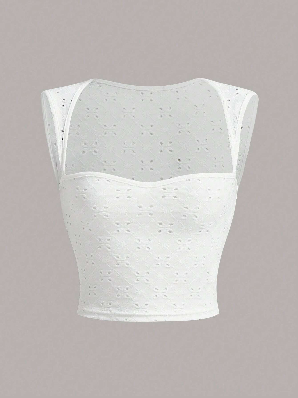 ICON Solid Eyelet Embroidery Crop Tee