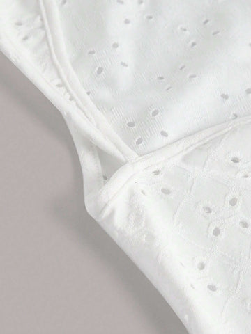 ICON Solid Eyelet Embroidery Crop Tee