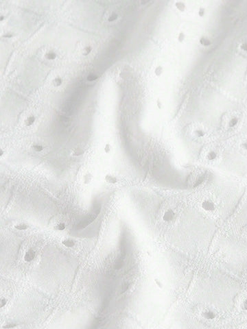 ICON Solid Eyelet Embroidery Crop Tee