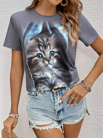 Cat Print Tee