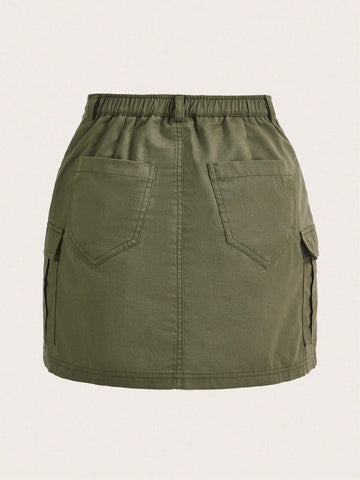 EZwear Flap Pocket Side Cargo Skirt