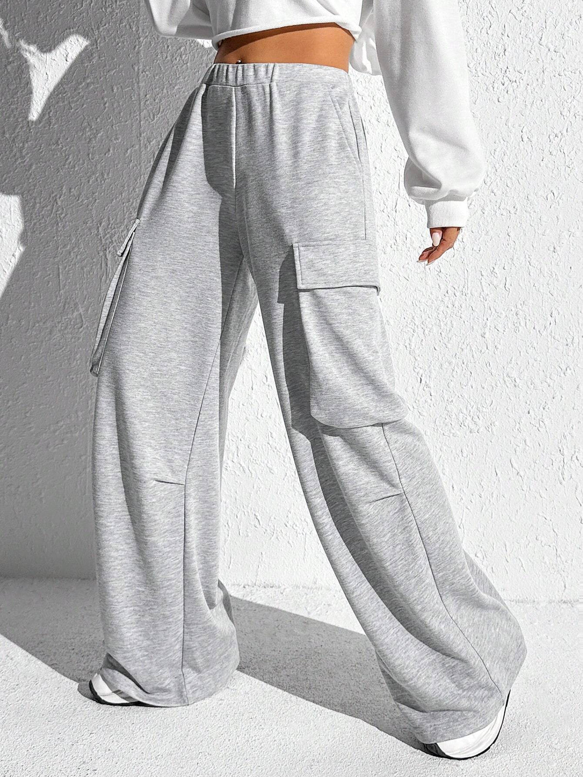 EZwear Flap Pocket Side Solid Sweatpants