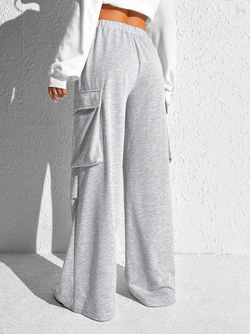 EZwear Flap Pocket Side Solid Sweatpants