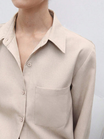 Solid Pocket Patched Shirt & Shorts