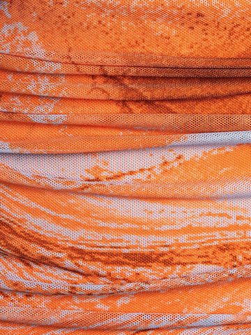 Marble Print Ruffle Hem Cami Top & Drawstring Side Bodycon Skirt