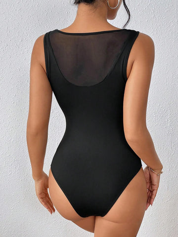 Contrast Mesh Bodysuit