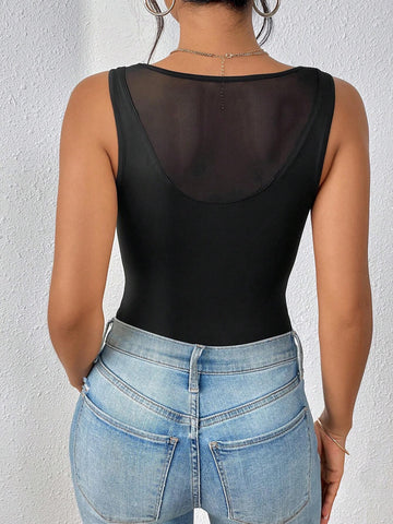 Contrast Mesh Bodysuit