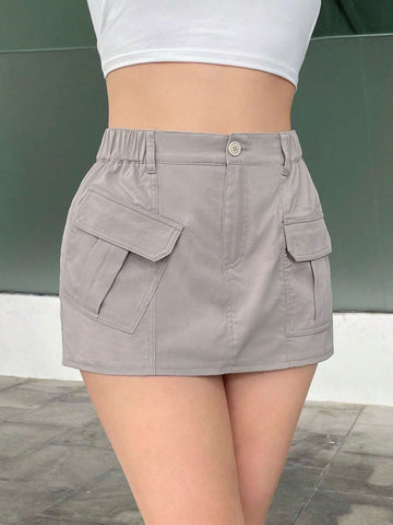 EZwear Flap Pocket Cargo Skirt