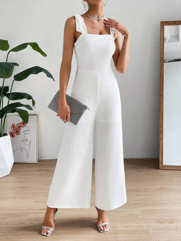 Solid Wide Leg Cami Jumpsuit