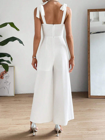 Solid Wide Leg Cami Jumpsuit