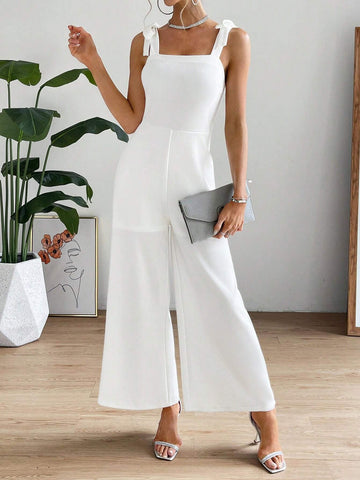 Solid Wide Leg Cami Jumpsuit