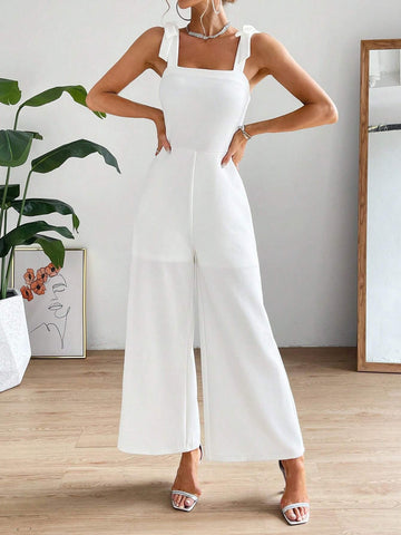 Solid Wide Leg Cami Jumpsuit