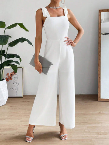 Solid Wide Leg Cami Jumpsuit