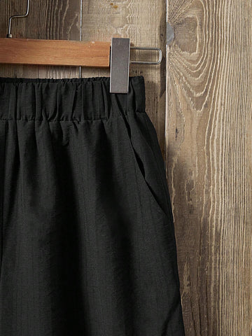 EMERY ROSE Solid Blouse & Asymmetrical Hem Pants