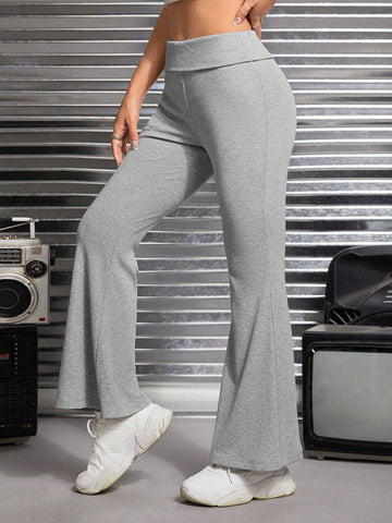 PETITE Solid Flare Leg Pants