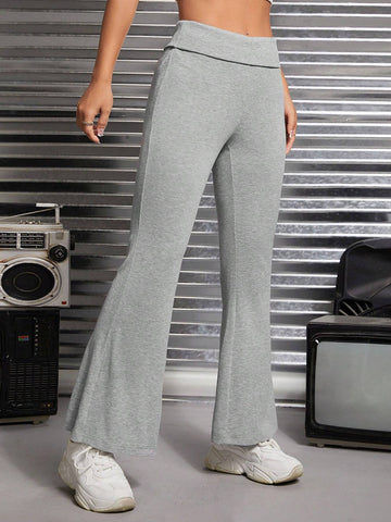 PETITE Solid Flare Leg Pants