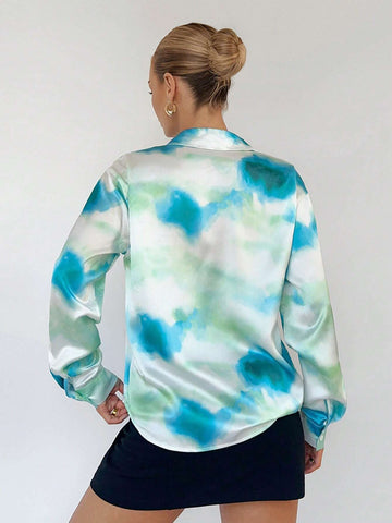 Tie Dye Button Front Shirt Workwear
