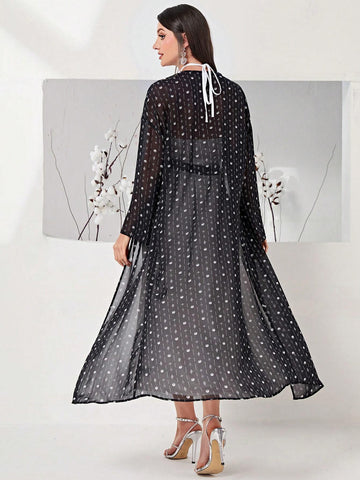 Graphic Print Halter Dress & Open Front Coat