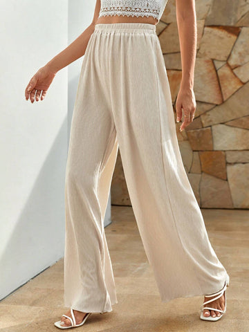 VCAY Solid Wide Leg Pants