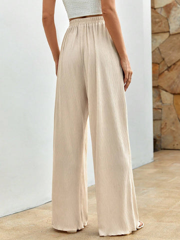 VCAY Solid Wide Leg Pants