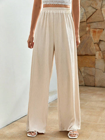 VCAY Solid Wide Leg Pants