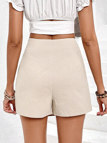 Frenchy Tassel Decor Ring Linked Asymmetrical Hem Skort