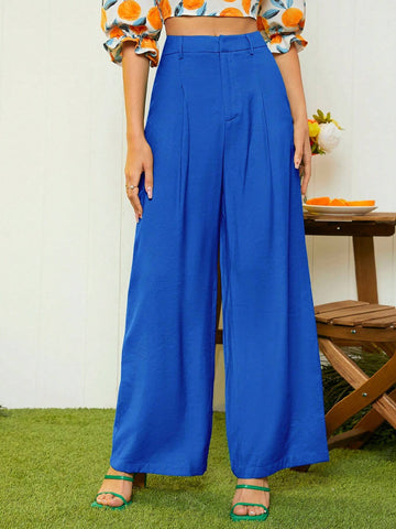 Solid Wide Leg Pants