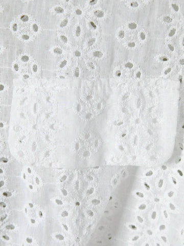 Eyelet Embroidery Batwing Sleeve Shirt