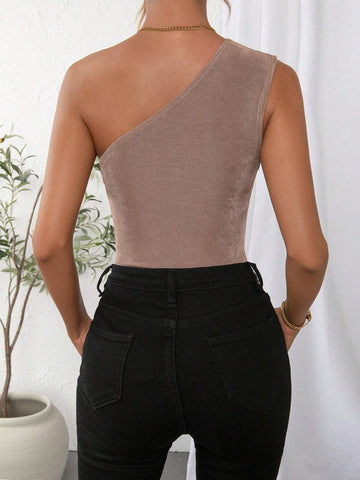 One Shoulder Ruched Side Bodysuit