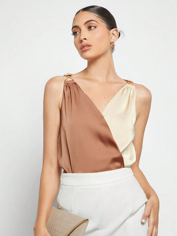 Two Tone Ring Linked Sleeveless Top