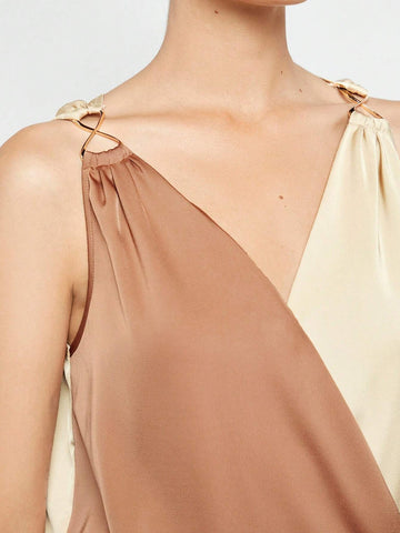 Two Tone Ring Linked Sleeveless Top