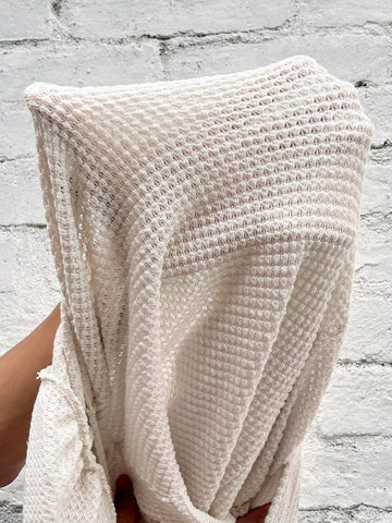 Scoop Neck Gigot Sleeve Waffle Knit Bodysuit