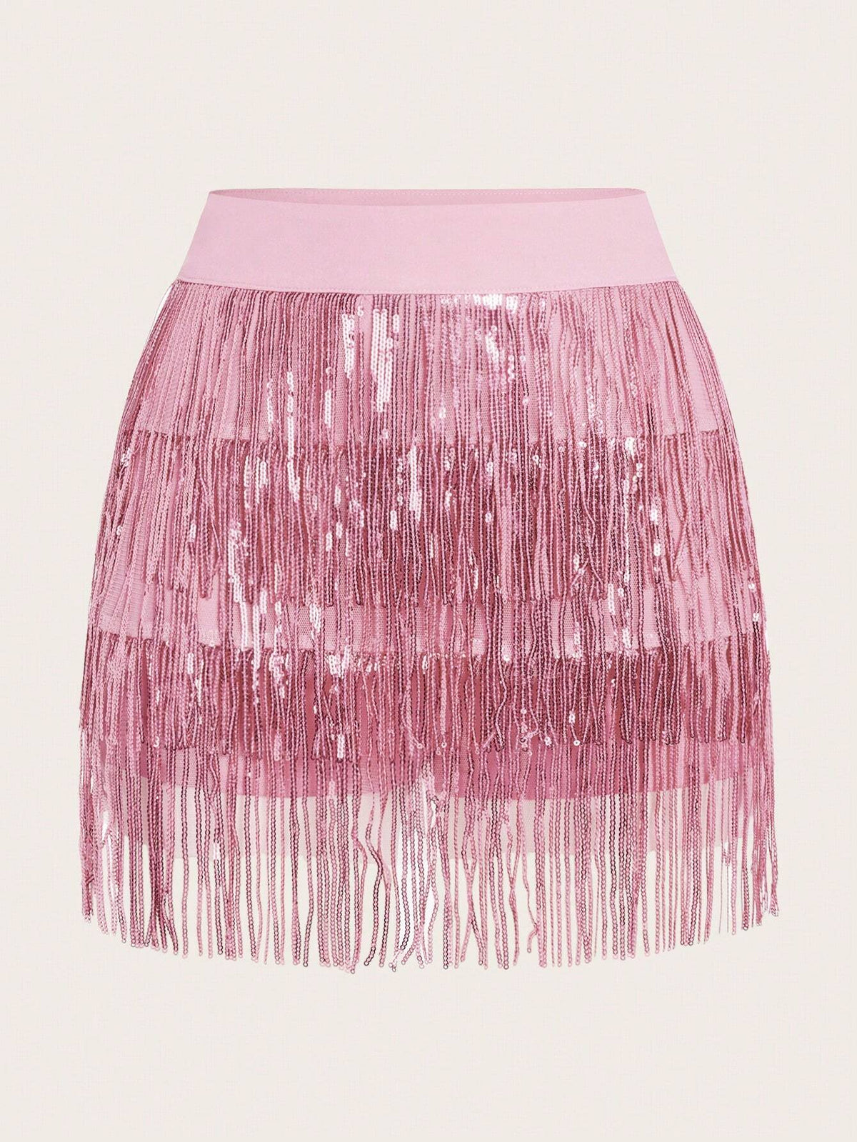 ICON Sequin Fringe Hem Skirt