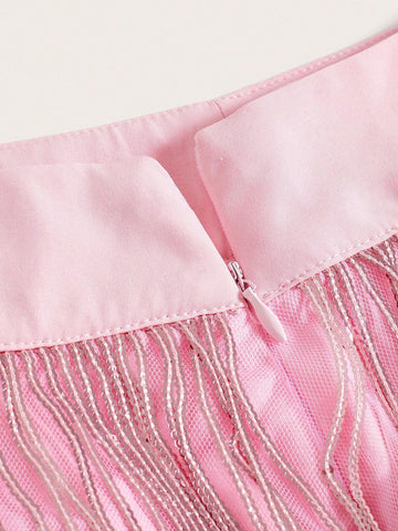 ICON Sequin Fringe Hem Skirt