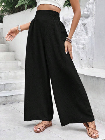 Solid Wide Leg Pants