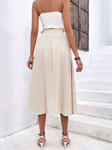 Frenchy Paperbag Waist Split Thigh Skirt