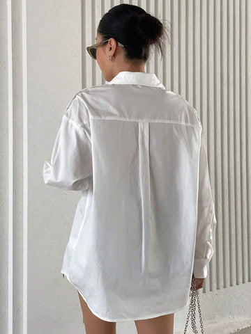 DAZY Solid Drop Shoulder Shirt