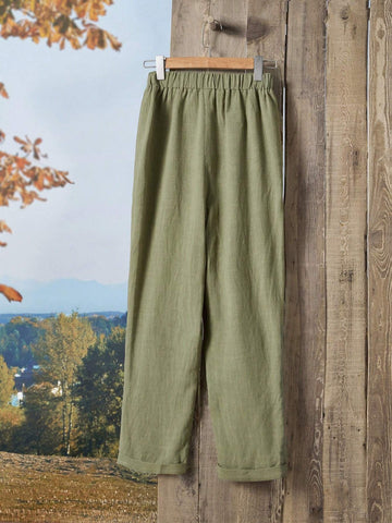 EMERY ROSE Knot Elastic Waist Pocket Patched Pants