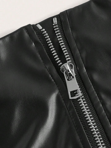 ICON Solid Patent Belted Skirt