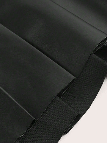 ICON Solid Patent Belted Skirt