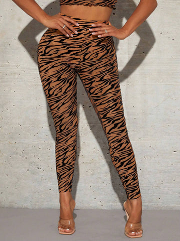 SXY Zebra Striped Print Leggings
